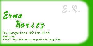erno moritz business card